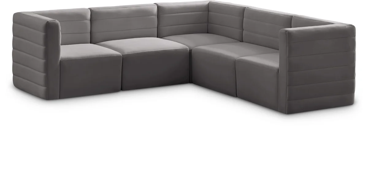 Quincy - 5 Piece Modular Corner Sectional - Gray