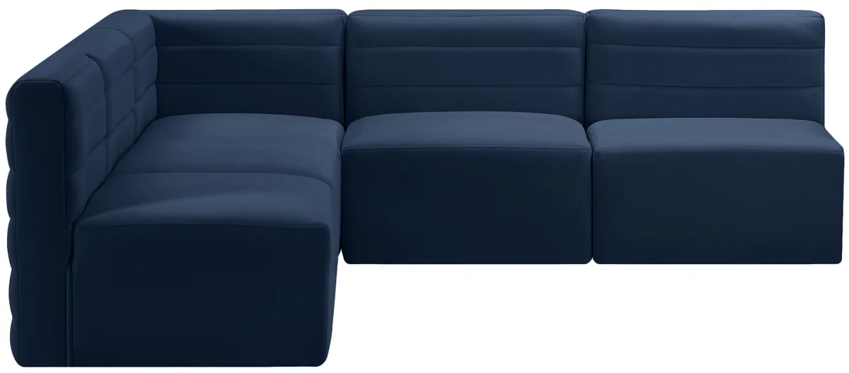 Quincy - 5 Piece Modular Corner Armless Sectional - Navy