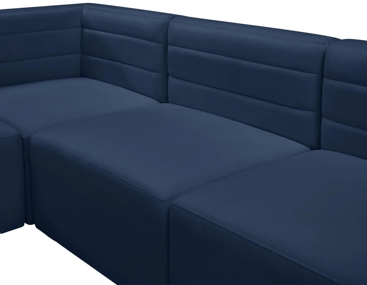 Quincy - 5 Piece Modular Corner Armless Sectional - Navy