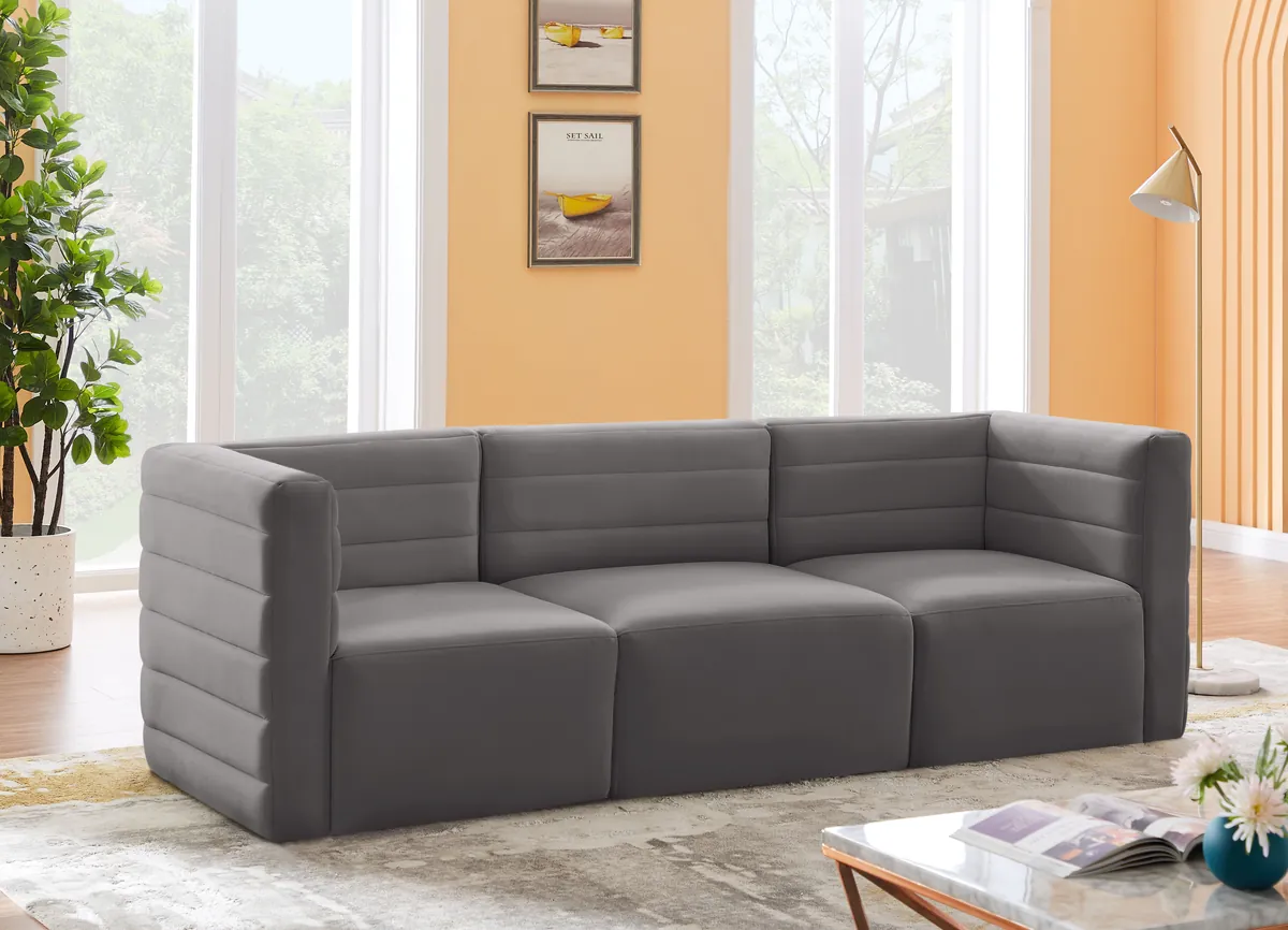 Quincy - 3 Seat Modular Sofa - Gray - View 2