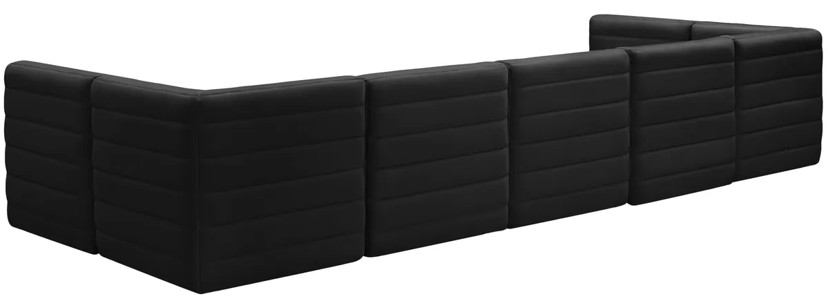 Quincy - 7 Piece Modular U-Shaped Sectional - Black