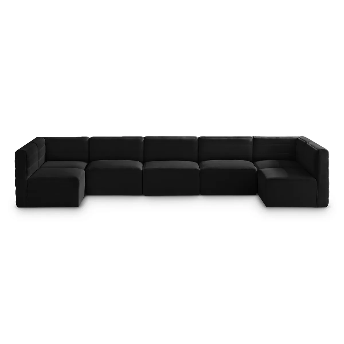 Quincy - 7 Piece Modular U-Shaped Sectional - Black