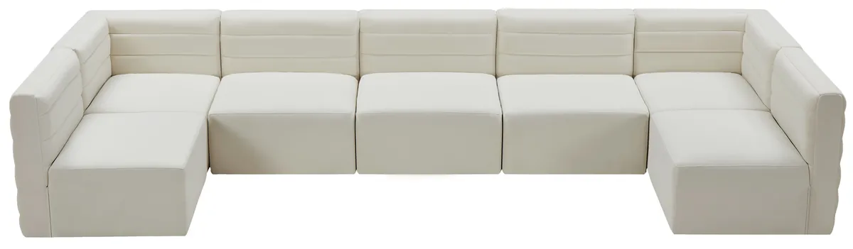 Quincy - 7 Piece Modular U-Shaped Sectional - Cream