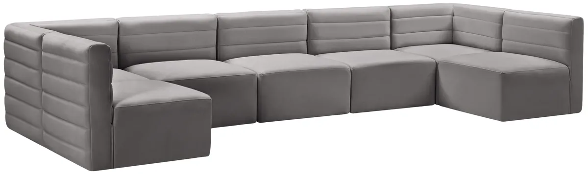 Quincy - 7 Piece Modular U-Shaped Sectional - Gray
