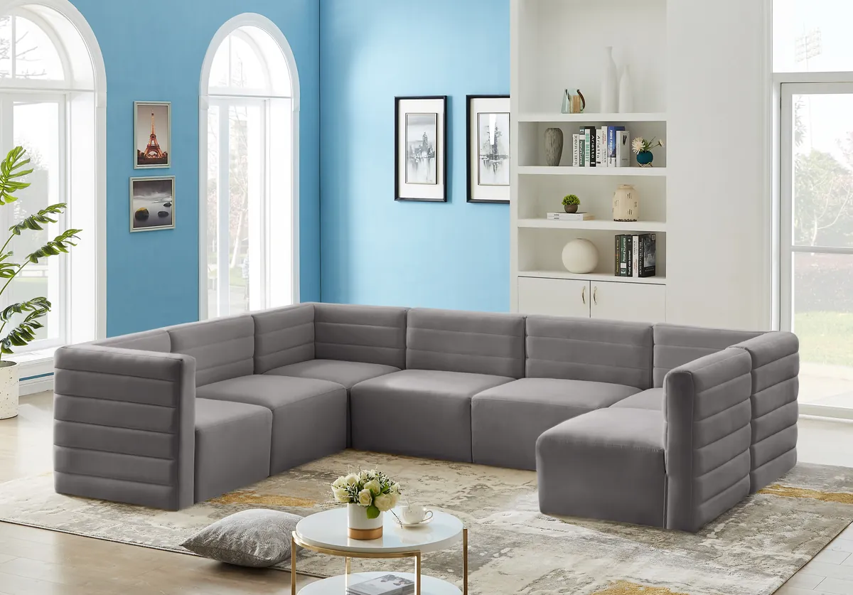 Quincy - 7 Piece Modular Sectional - Gray - View 2