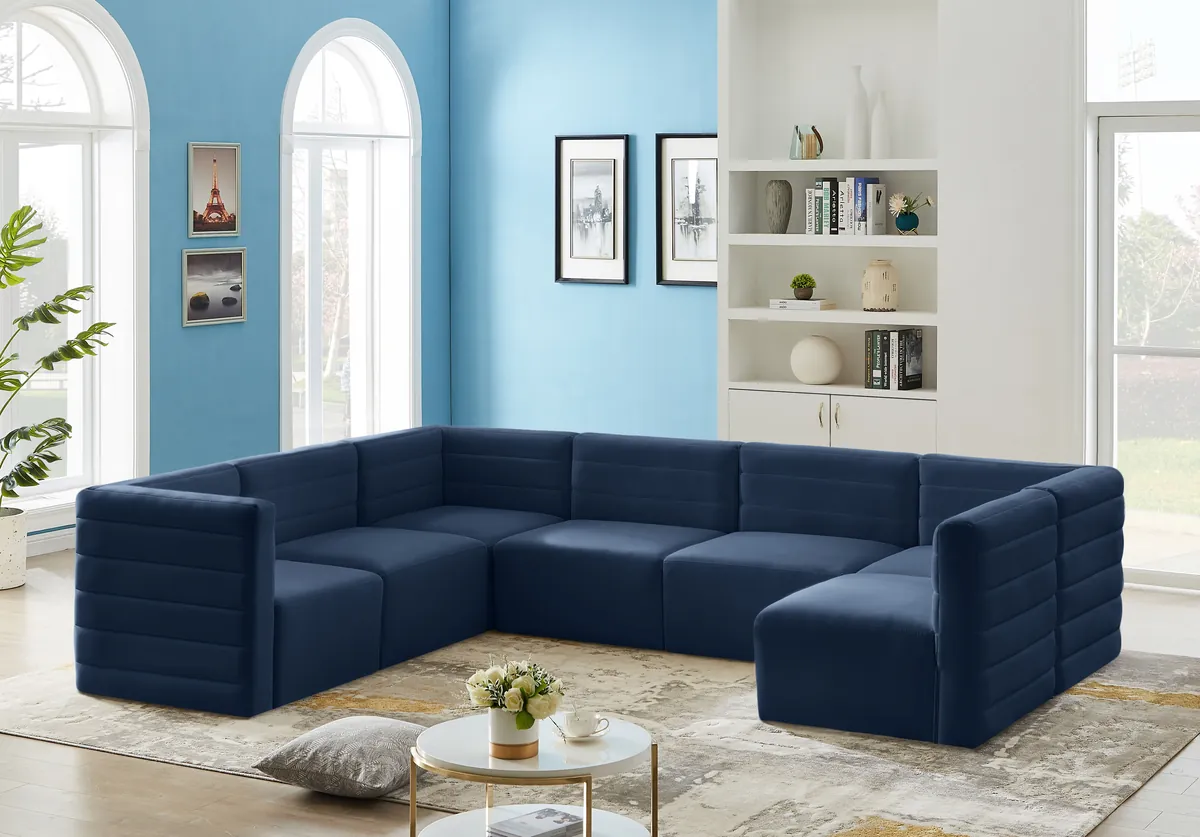 Quincy - 7 Piece Modular Sectional - Navy - View 2