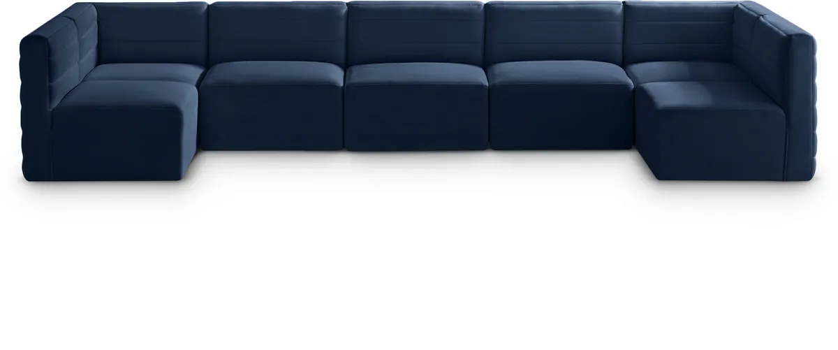 Quincy - 7 Piece Modular U-Shaped Sectional - Navy
