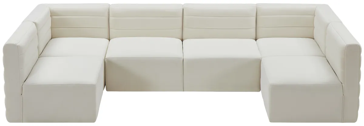 Quincy - 6 Piece Modular U-Shaped Sectional - Cream