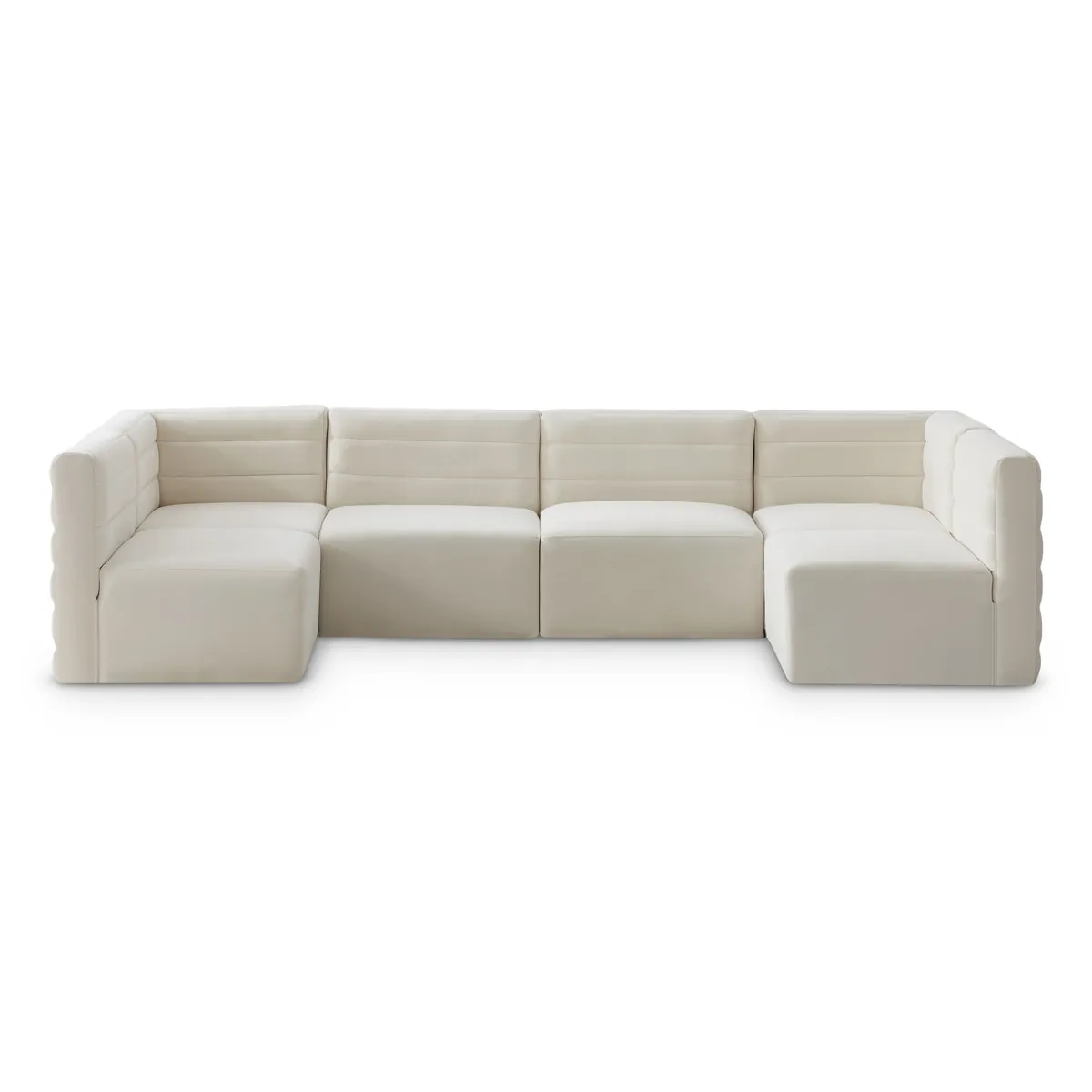 Quincy - 6 Piece Modular U-Shaped Sectional - Cream