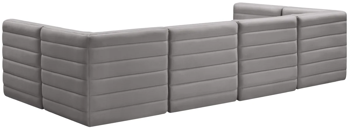 Quincy - 6 Piece Modular U-Shaped Sectional - Gray