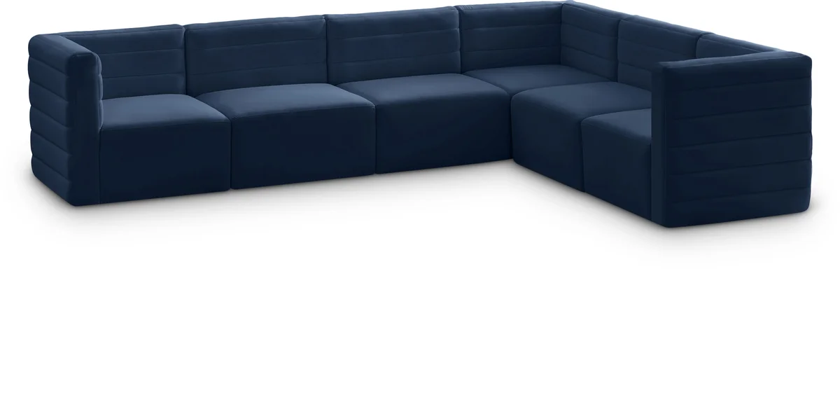 Quincy - 6 Piece Modular Sectional - Navy