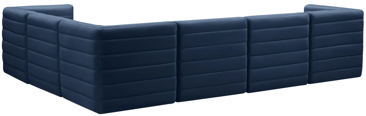 Quincy - 6 Piece Modular Sectional - Navy