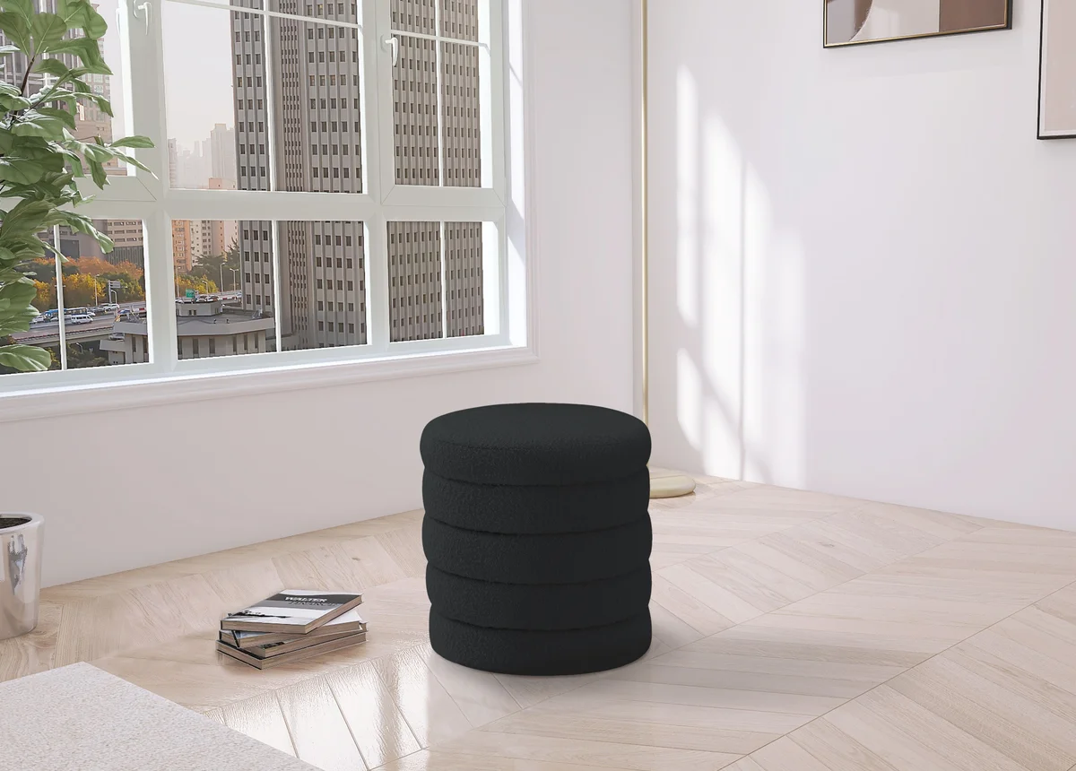 Aphia - Ottoman / Stool - Black - View 2