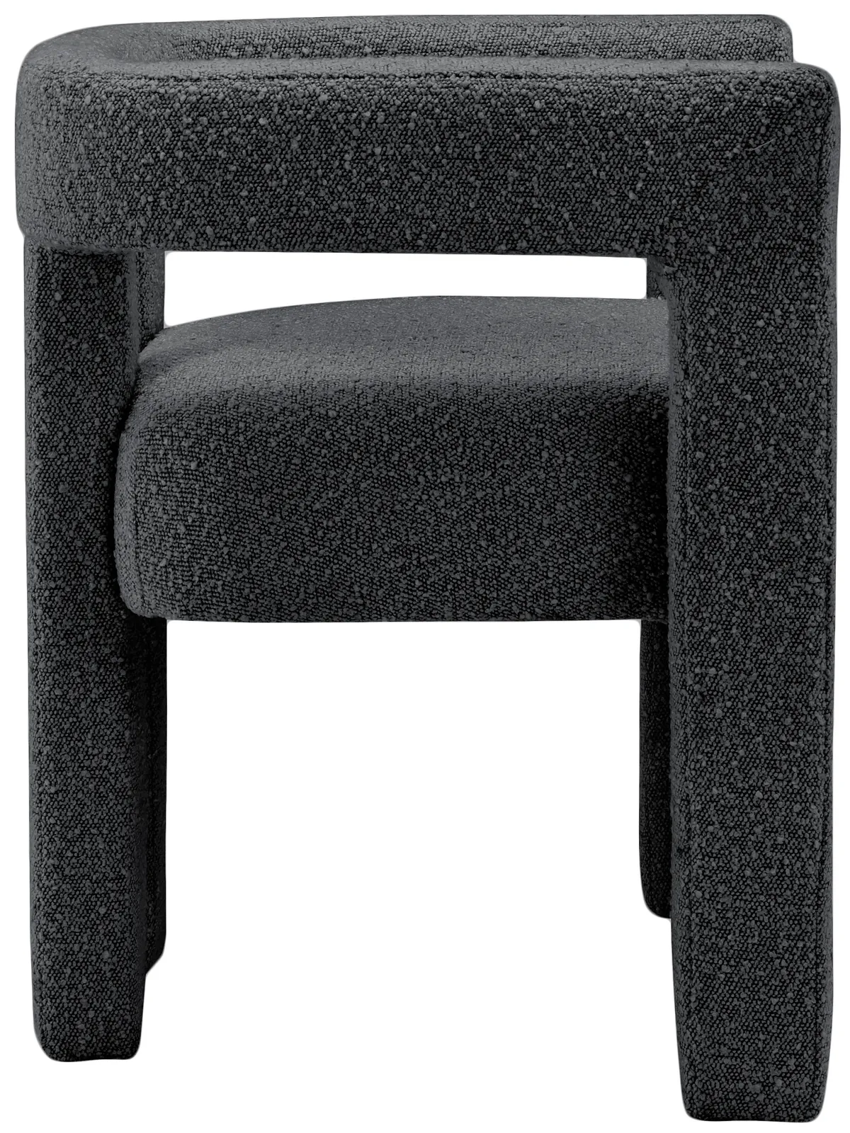 Athena - Boucle Fabric Dining Chair - Black