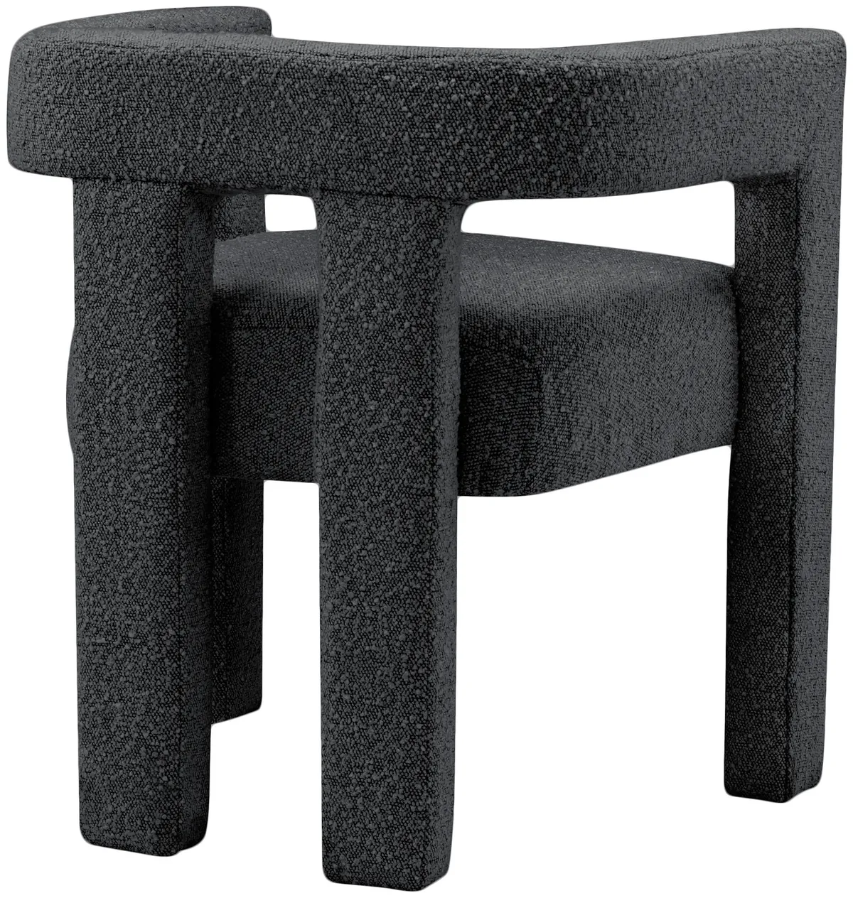 Athena - Boucle Fabric Dining Chair - Black