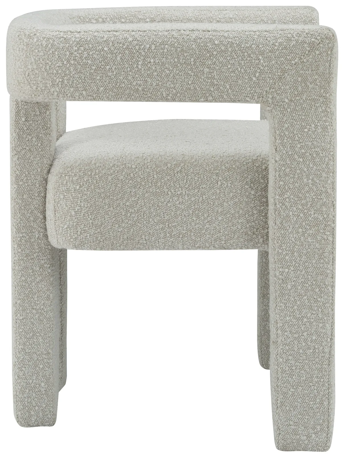 Athena - Boucle Fabric Dining Chair - Cream