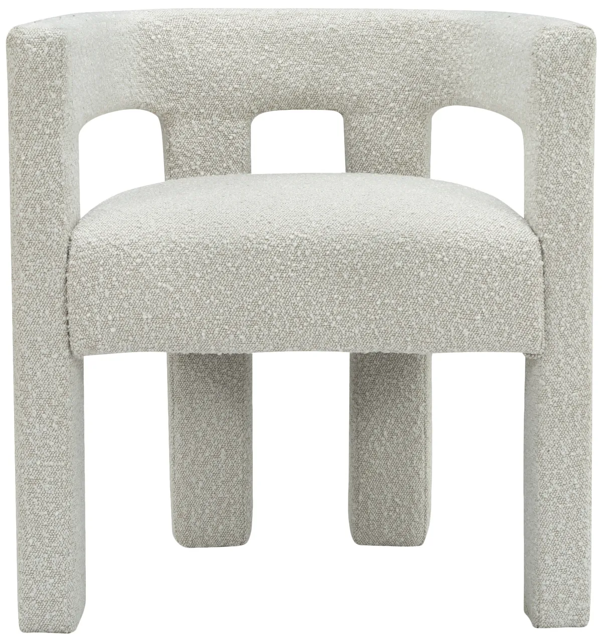 Athena - Boucle Fabric Dining Chair - Cream