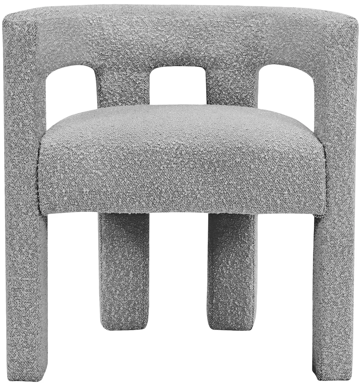 Athena - Boucle Fabric Dining Chair - Gray