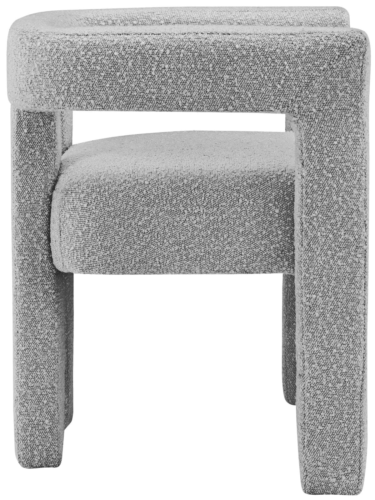 Athena - Boucle Fabric Dining Chair - Gray