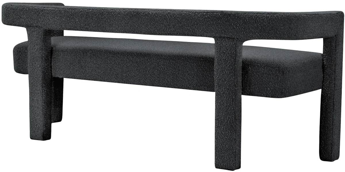 Athena - Boucle Fabric Bench - Black