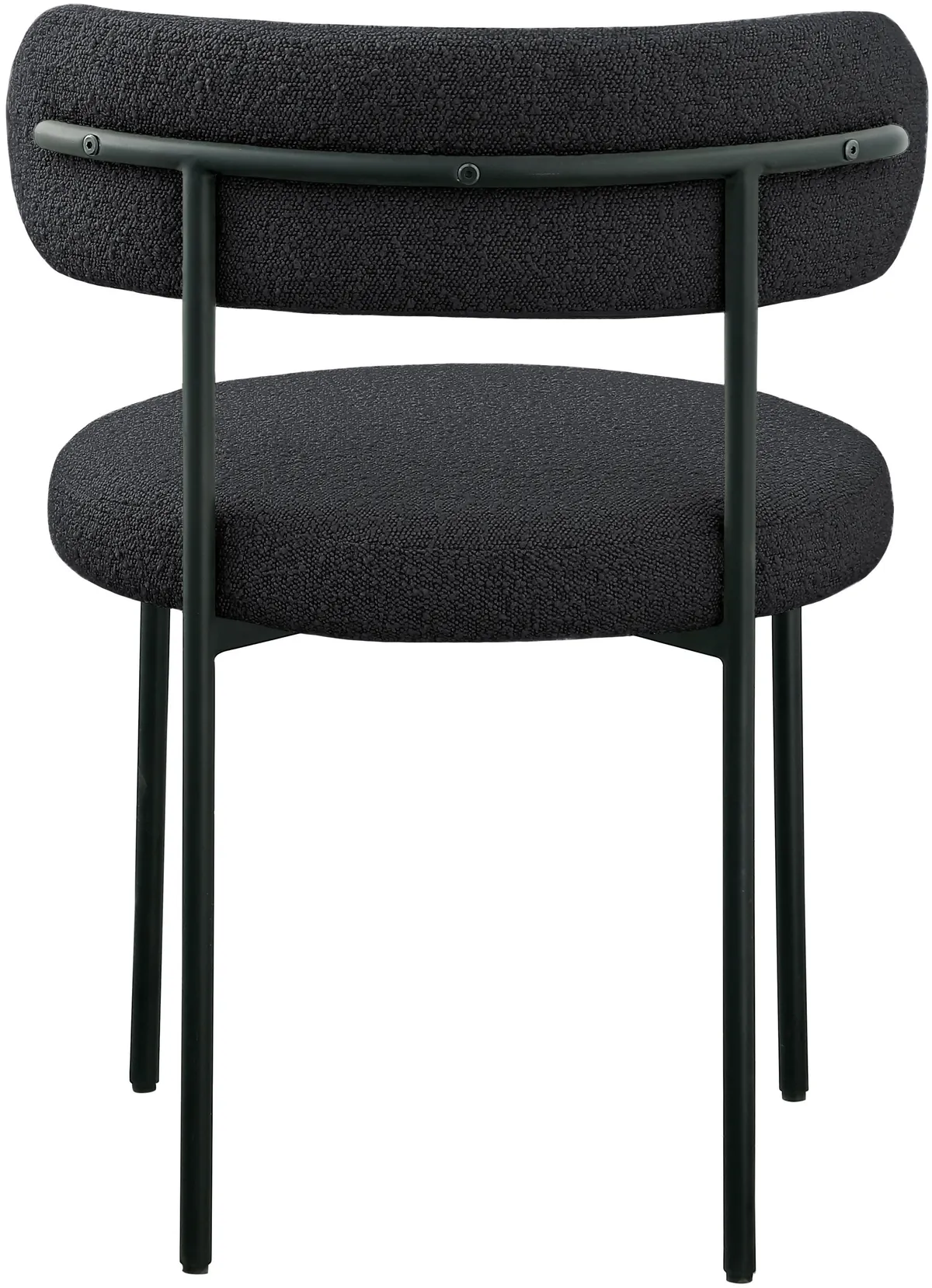 Beacon - Boucle Fabric Dining Chair With Black Legs (Set of 2) - Black - View 2