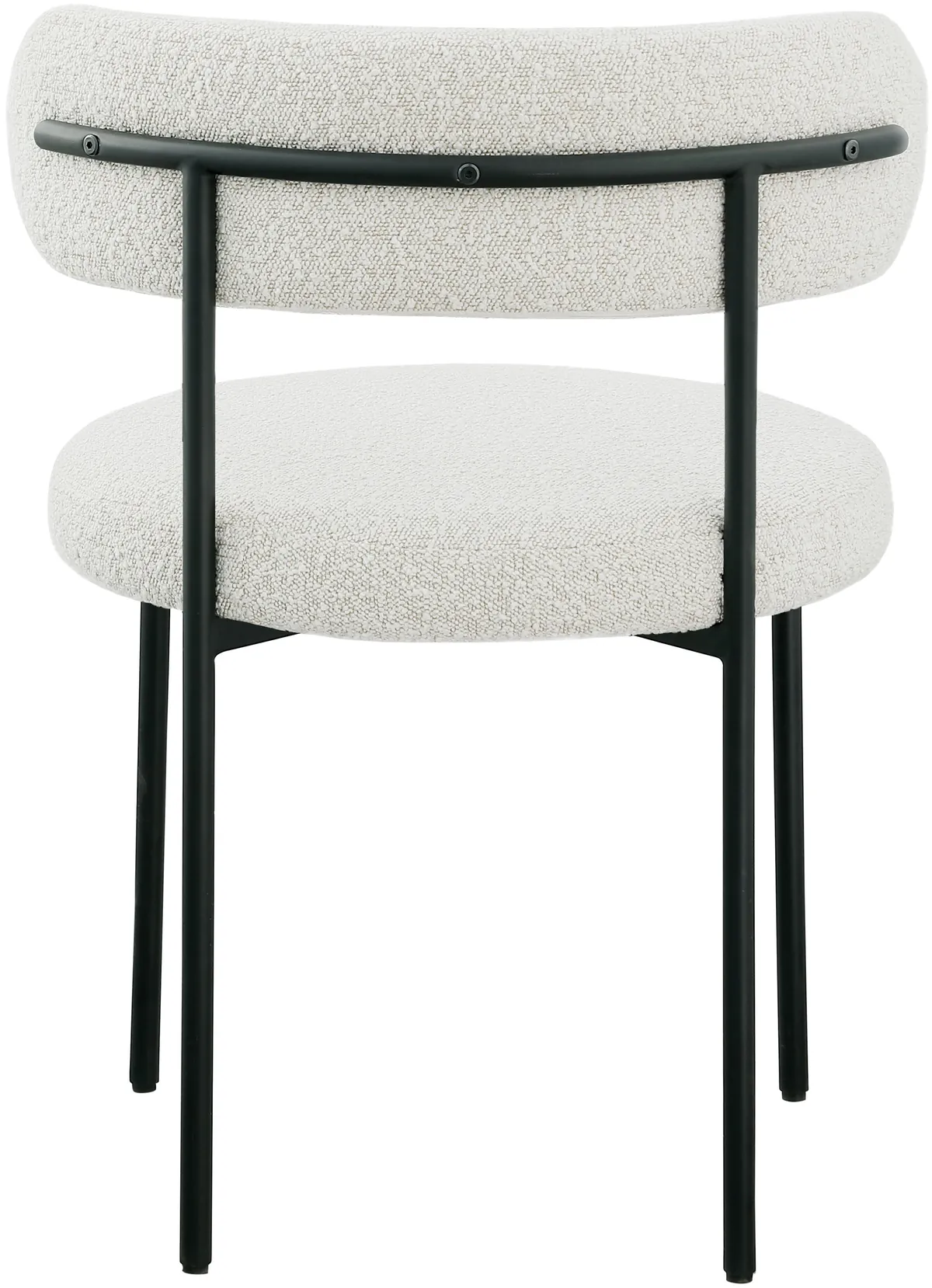 Beacon - Boucle Fabric Dining Chair With Black Legs (Set of 2) - Cream - View 2