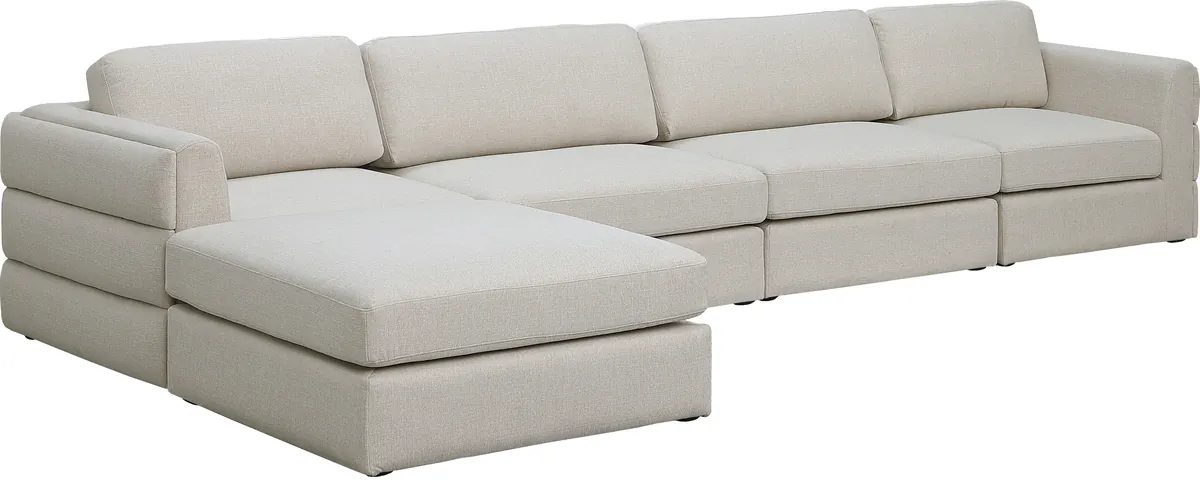 Beckham - 5 Piece Modular L-Shaped Sectional - Beige - View 2