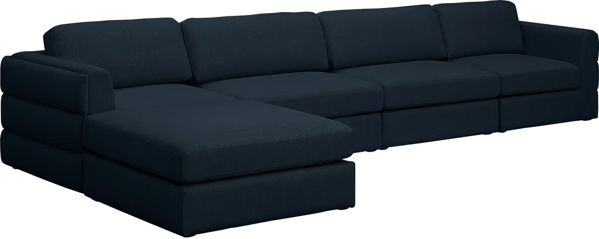 Beckham - 5 Piece Modular L-Shaped Sectional - Navy - View 2