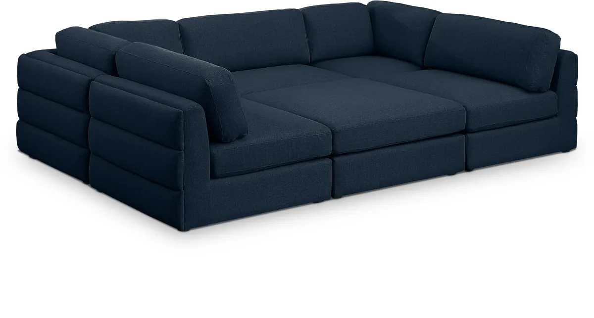 Beckham - 6 Piece Modular Sectional - Navy