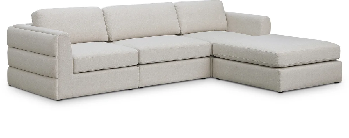 Beckham - 4 Piece Modular L-Sahped Sectional - Beige
