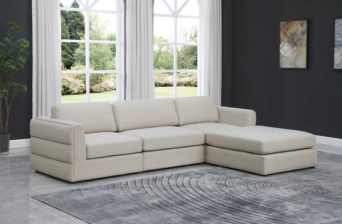 Beckham - 4 Piece Modular L-Sahped Sectional - Beige