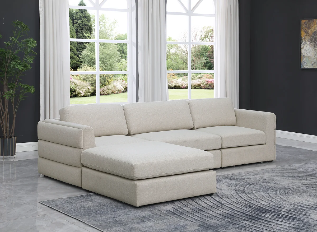 Beckham - 4 Piece Modular L-Sahped Sectional - Beige