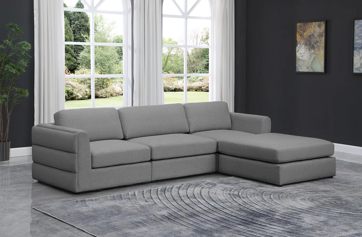 Beckham - 4 Piece Modular L-Shaped Sectional - Gray