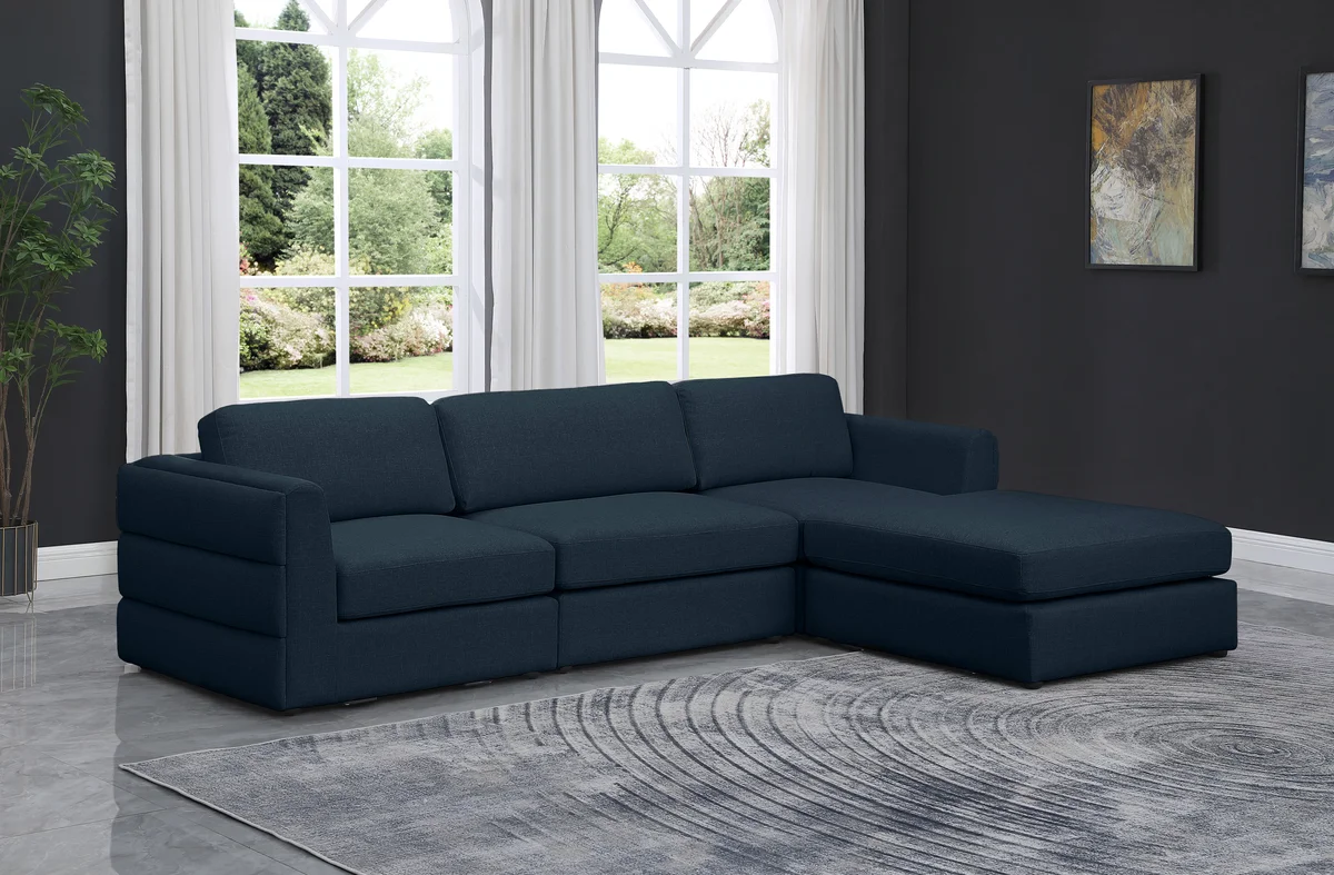 Beckham - 4 Piece Modular L-Shaped Sectional - Navy
