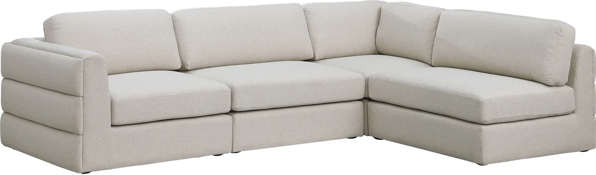 Beckham - 4 Piece Modular Sectional - Beige - View 2