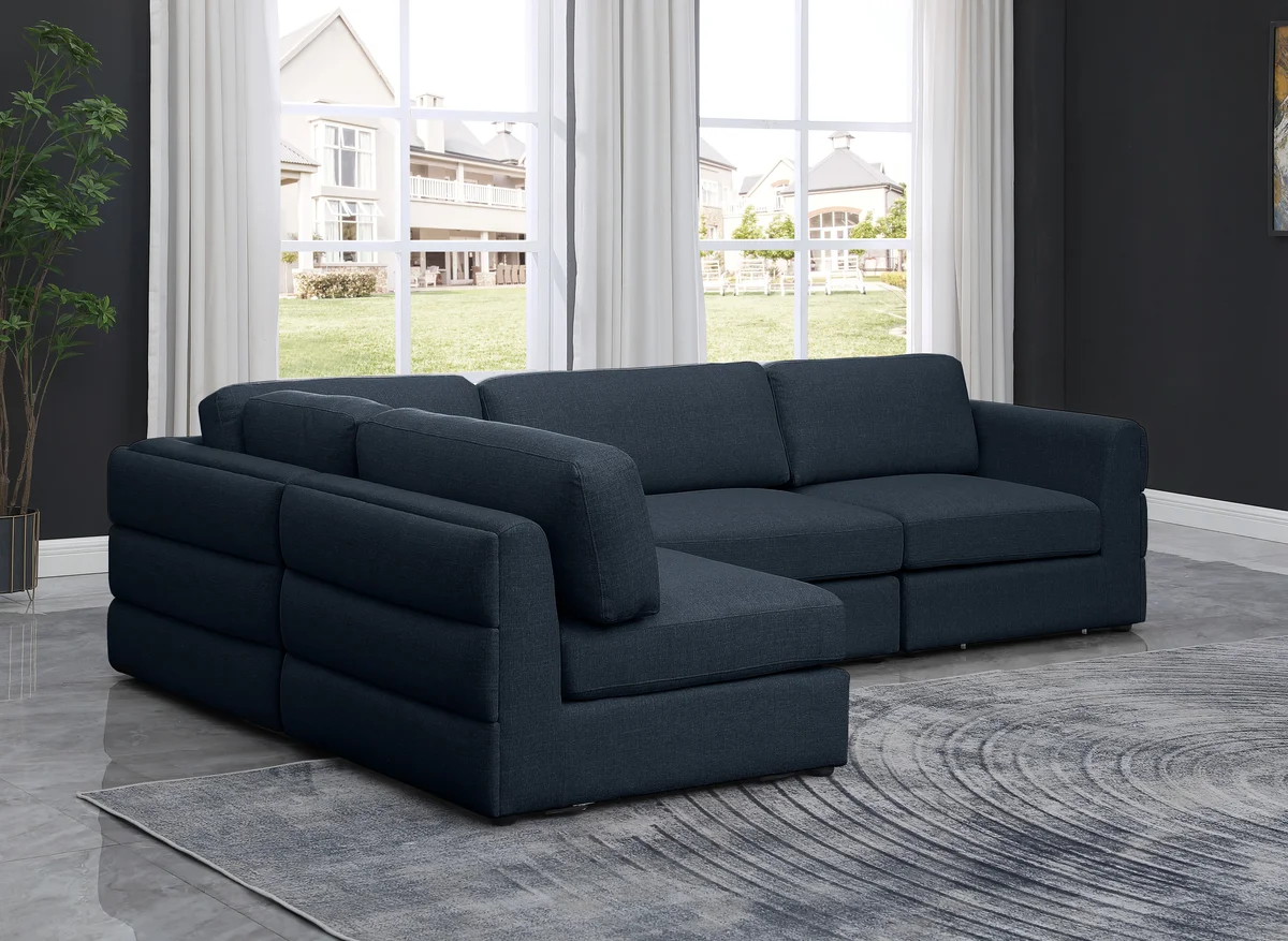 Beckham - 4 Piece Modular Sectional - Navy