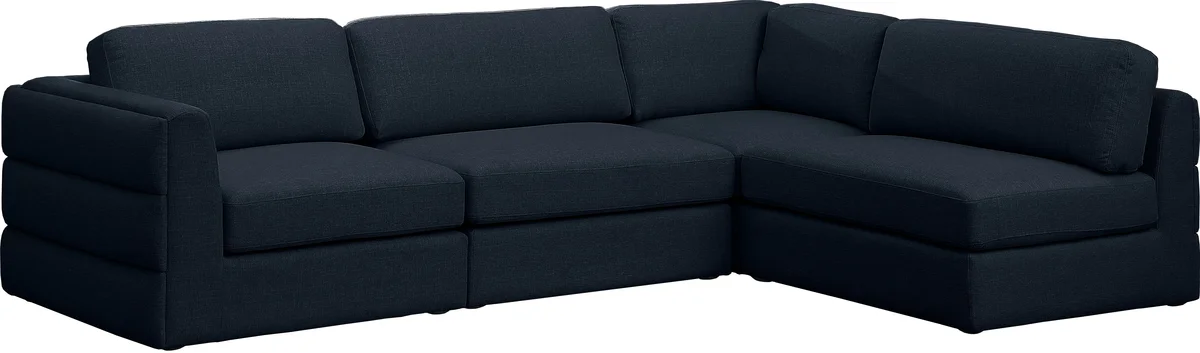 Beckham - 4 Piece Modular Sectional - Navy - View 2