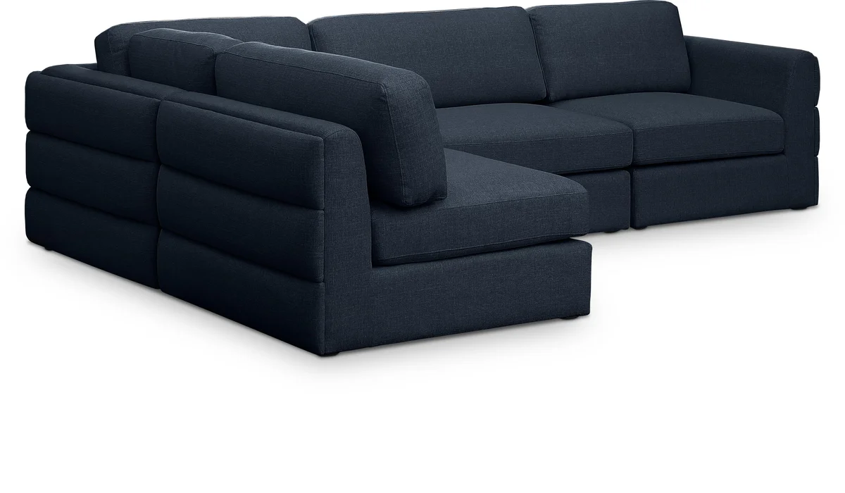 Beckham - 4 Piece Modular Sectional - Navy