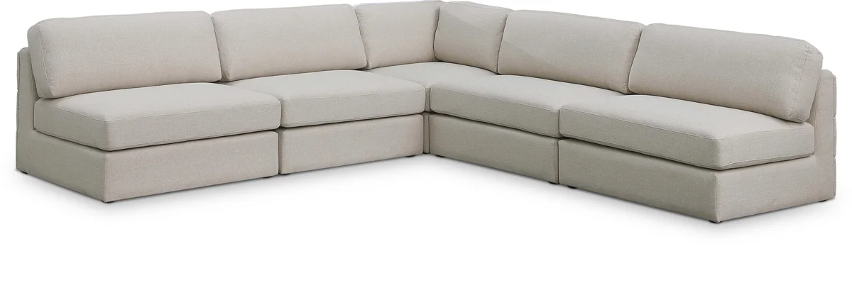 Beckham - 5 Piece Modular Corner Armless Sectional - Beige