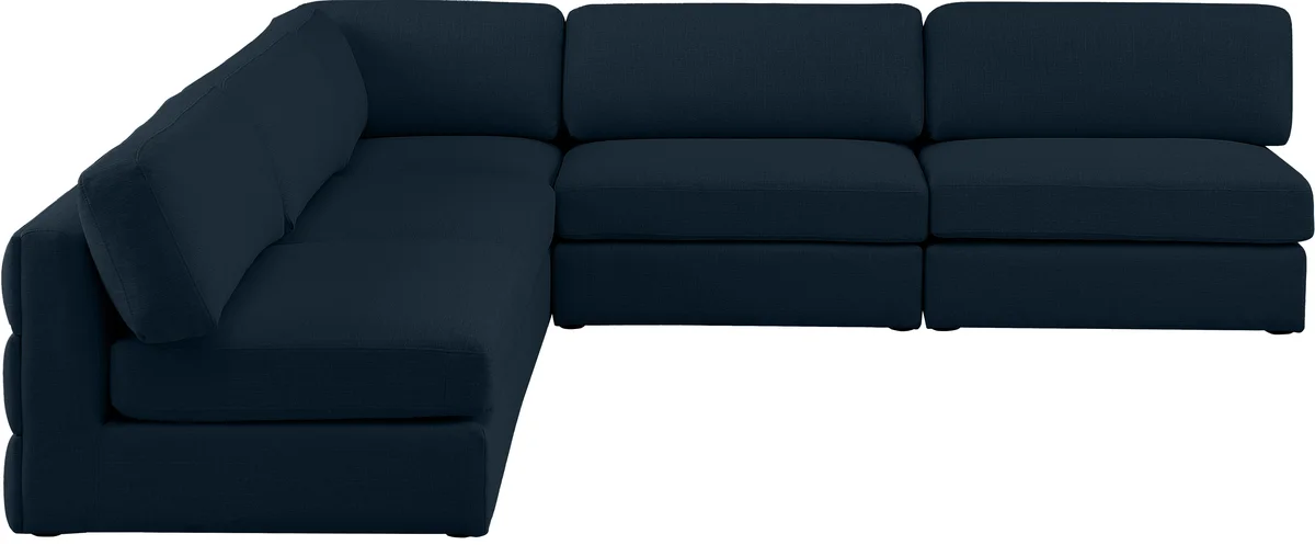 Beckham - 5 Piece Modular Corner Armless Sectional - Navy
