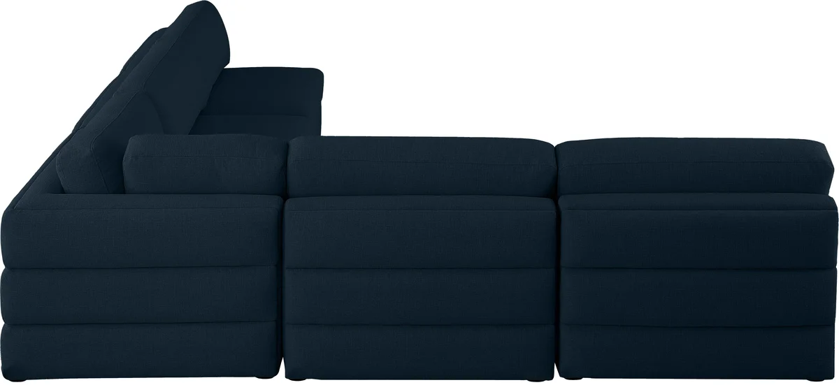 Beckham - 5 Piece Modular Corner Armless Sectional - Navy