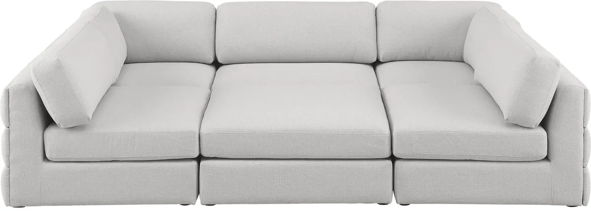 Beckham - 6 Piece Modular U-Shaped Armless Sectional - Beige
