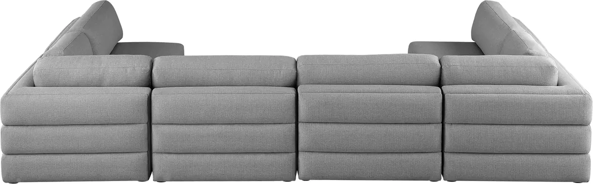 Beckham - 6 Piece Modular U-Shaped Armless Sectional - Gray