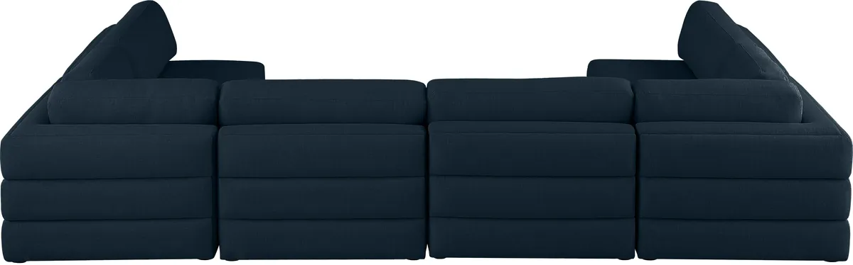 Beckham - 6 Piece Modular U-Shaped Armless Sectional - Navy