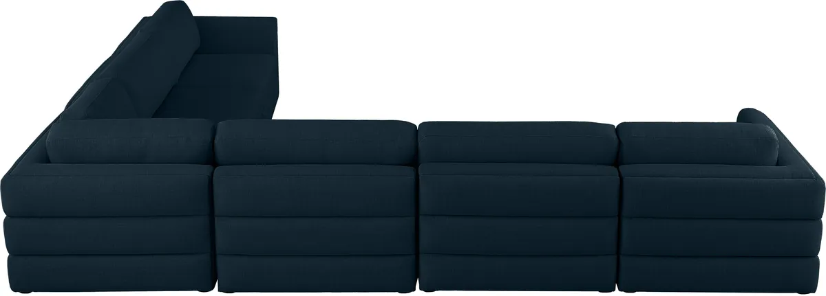 Beckham - 6 Piece Modular Corner Sectional - Navy