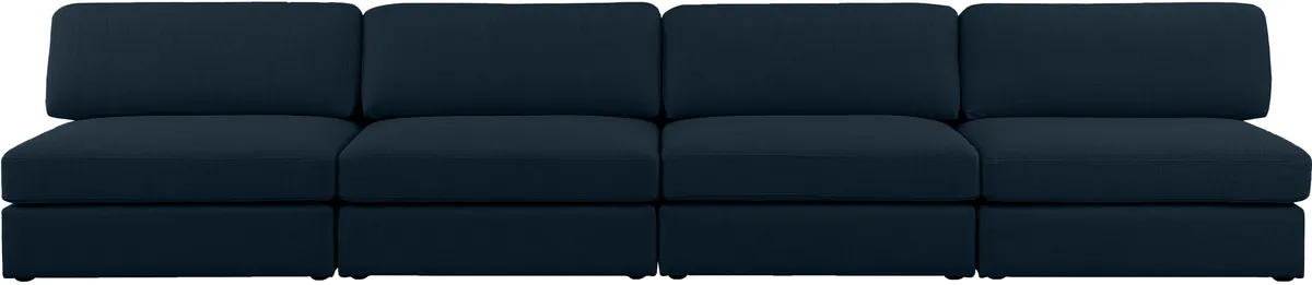 Beckham - Modular 4 Seat Armless Sofa - Navy