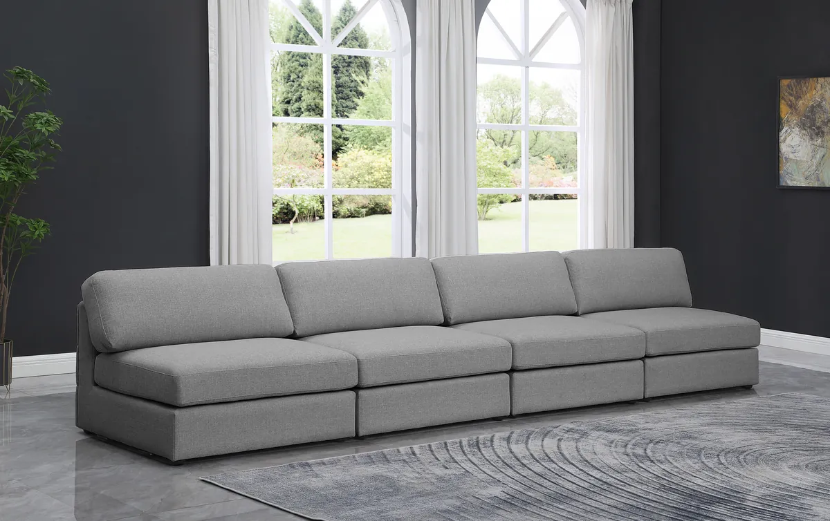 Beckham - Modular 4 Seat Armless Sofa - Gray - View 2