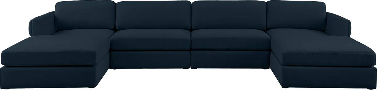 Beckham - 6 Piece Double Chaise Modular Sectional - Navy