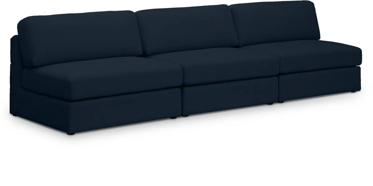 Beckham - Modular 3 Seat Armless Sofa - Navy