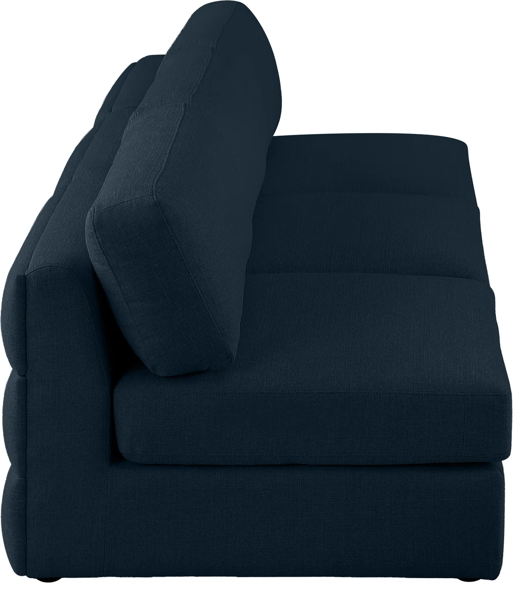 Beckham - Modular 3 Seat Armless Sofa - Navy
